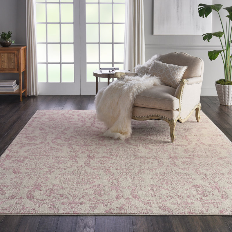 Charlton Home® Yurig Abstract Ivory/Pink Area Rug & Reviews Wayfair